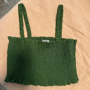 Reformation Linen Square Neck Tank Top